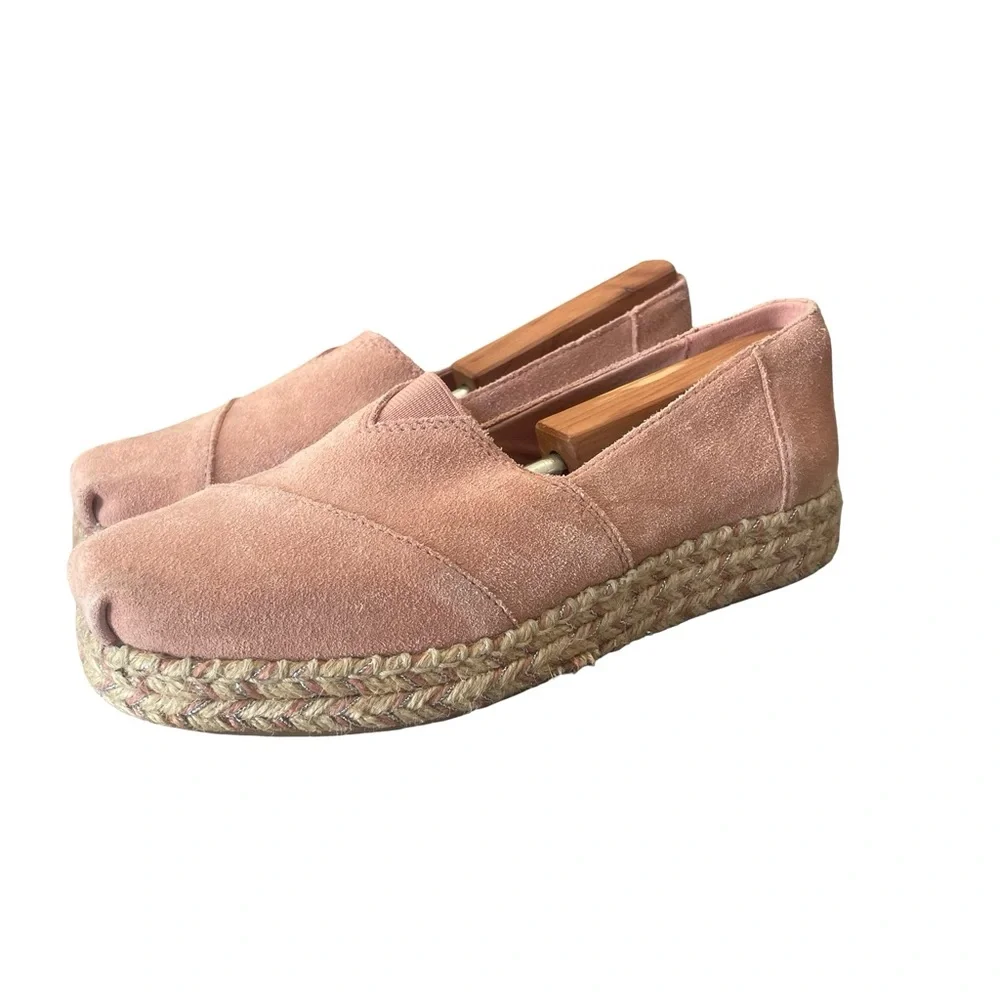 Toms Pink Suede Espadrilles